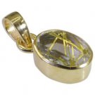 Riyo Multi Gold Plated Rutile Quartz CZ Pendant hunky wholesale handmade jewelry