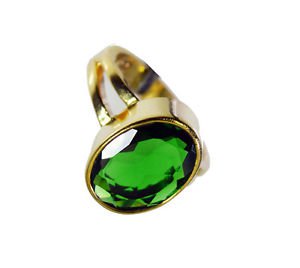 Emerald Cz Gold Plated Set Memento Mori Ring