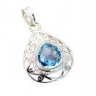 Riyo Blue Topaz Silver Works Jewelry Mom Pendants L 1in Spbto-10018