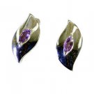 Riyo Purple Amethyst 925 Solid Sterling Silver Gorgeous Earring L 1in Seame-2127