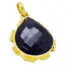 Riyogems Black Onyx Gold Plated Set By The Yard Pendant L 1.5in Gppbon-6052