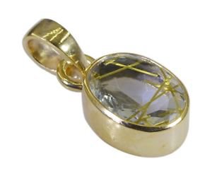 Riyo Multi Gold Plated Rutile Quartz CZ Pendant tasty wholesale gemstone jewelle