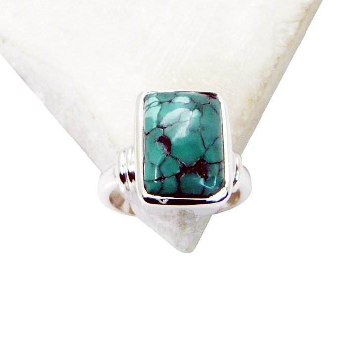Riyo Turquoise Funky Silver Jewellery Designer Silver Ring Sz 6 Srtur6-82008