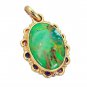 Riyogems Turquoise Gold Plated Fashion Claddagh Pendant L 2.1in Gpptur-82101