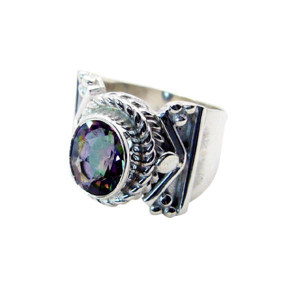 Riyo Mystic Quartz Silver Gemstone Jewellery Design Your Own Silver Ring Sz 6 Sr