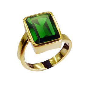 Riyo Emerald Cz 18 Kt Gold Fashion Sovereign Ring Sz 7 Gpremcz7-96015