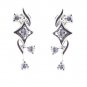Riyo CZ925 Solid Sterling Silver Handmade Earring L 1in Sewhcz-110004