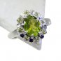 Riyo Peridot Silver Jewelry India Signet Ring Jewelry Sz 7 Srper7-58032