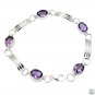 Riyo Amethyst Asian Jewellery Chunky Silver Charm Bracelet L 7.5in Sbraame-2005