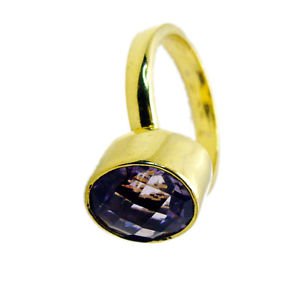 Amethyst Fine Gold Plated Friendship Ring