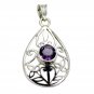 Riyo Amethyst Silver Handmade Jewellery Angel Pendant L 1.5in Spame-2005