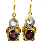 Riyogems Crystal Amethyst Indian Gold Plate Anniversery Earring L 1.5in Gpemul-5
