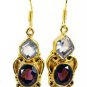Riyogems Crystal Amethyst Indian Gold Plate Anniversery Earring L 1.5in Gpemul-5