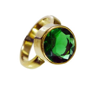 Emerald Cz 18 Ct Gold Plating Ecclesiastical Ring