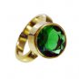 Emerald Cz 18 Ct Gold Plating Ecclesiastical Ring