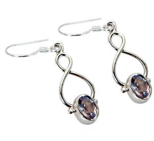 Riyo Rose Quartz Jaipur Silver Jewelry Antique Earrings L 1.5in Seroq-68012
