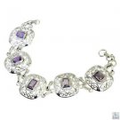 Riyo Amethyst Big Jewelry Girls Silver Charm Bracelet L 7.5in Sbraame-2013