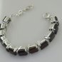 Riyo Red Garnet 925 Solid Sterling Silver Edgy Bracelet Sbragar-26052