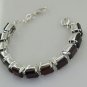 Riyo Red Garnet 925 Solid Sterling Silver Edgy Bracelet Sbragar-26052
