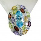 Riyo Blue Topaz Liquid Silver Jewelry Sports Ring Sz 6 Srbto6-10046
