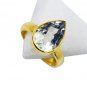 Green Amethyst 18k Y.G. Plated Engagement Ring