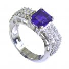Riyo Amethyst Silver Vintage Jewellery Silver Keeper Ring Sz 7 Srame7-2036