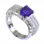 Riyo Amethyst Silver Vintage Jewellery Silver Keeper Ring Sz 7 Srame7-2036