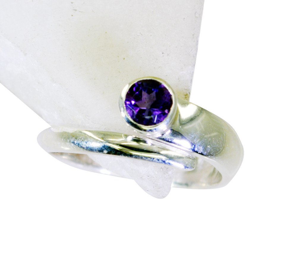 Riyo Amethyst Brushed Silver Jewellery Gimmal Ring Sz 9 Srame9-2139