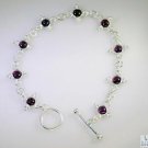 Riyo Garnet Contemporary Designer Silver Twist Bracelet L 7.5in Sbragar-26042