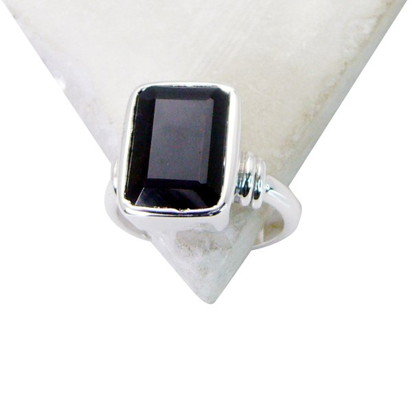 Riyo Black Onyx German Silver Jewellery Silver Ring Settings Sz 6.5 Srbon6.5-603
