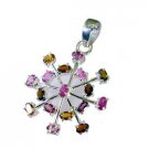 Riyo Tourmaline Silver Friendship Jewelry Tennis Pendants L 2in Sptou-84018