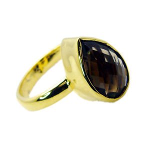 Smoky Quartz Gold Plated Online Beautiful Ring