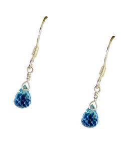 Riyo Blue Topaz Silver Gemstone Jewellery Chandelier Earrings L 0.7in Sebto-1003