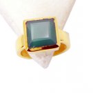 Riyo Green Onyx Gold Plate  Aqiq Ring Sz 6 Gprgon6-30014