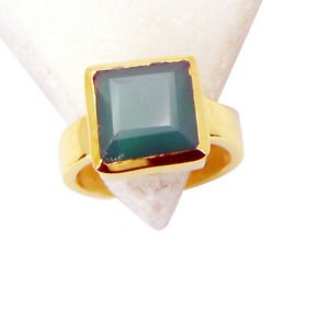 Riyo Green Onyx Gold Plate  Aqiq Ring Sz 6 Gprgon6-30014