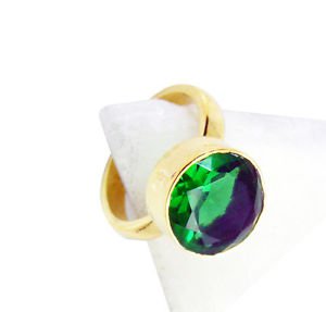 Emerald Cz Plated Gold Jewelry Eternity Ring