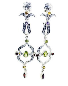 Riyo   Gemstone 925 Solid Sterling Silver Fashionable Earring L 3in Semul-52013