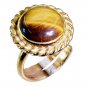 Riyo Tiger Eye Rhodium Plate Nice Ring Sz 5 Gprtey5-80022