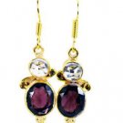 Riyogems Crystal Amethyst 18kt Gold Plating Mother Earring L 1.5in Gpemul-52006