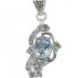 Riyo A Blue Topaz 925 Solid Sterling Silver Precise Pendant L 1.5in Spbto-10072
