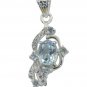 Riyo A Blue Topaz 925 Solid Sterling Silver Precise Pendant L 1.5in Spbto-10072