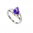 Riyo Amethyst Childrens Silver Jewellery Mourning Ring Sz 5 Srame5-2159