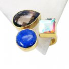 Riyo  Smoky Quartz 18k Y.G. Plated  Ring Sz 8 Gprmul8-53021