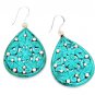 Riyo Turquoise Silver Butterfly Jewellery Chandelier Earrings L 2in Setur-82023