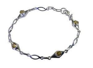 Riyo Yellow 925 sterling silver Citrine Bracelet classy handmade jewelry designe