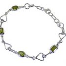 Riyo Green 925 sterling silver Peridot Bracelet superb handmade stamped jewelry