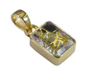 Riyo Multi Gold Plated Rutile Quartz CZ Pendant seductive vintage handmade jewel