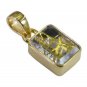 Riyo Multi Gold Plated Rutile Quartz CZ Pendant seductive vintage handmade jewel