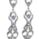 Riyo A Blue Topaz 925 Solid Sterling Silver Keepsake Earring L 3in Sebto-10049