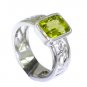 Riyo Peridot Silver Jewelry Artists Vintage Silver Ring Sz 6.5 Srper6.5-58008